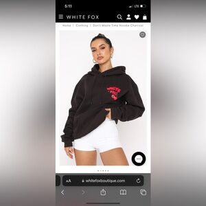 White Fox Don’t Waste Time Hoodie Charcoal